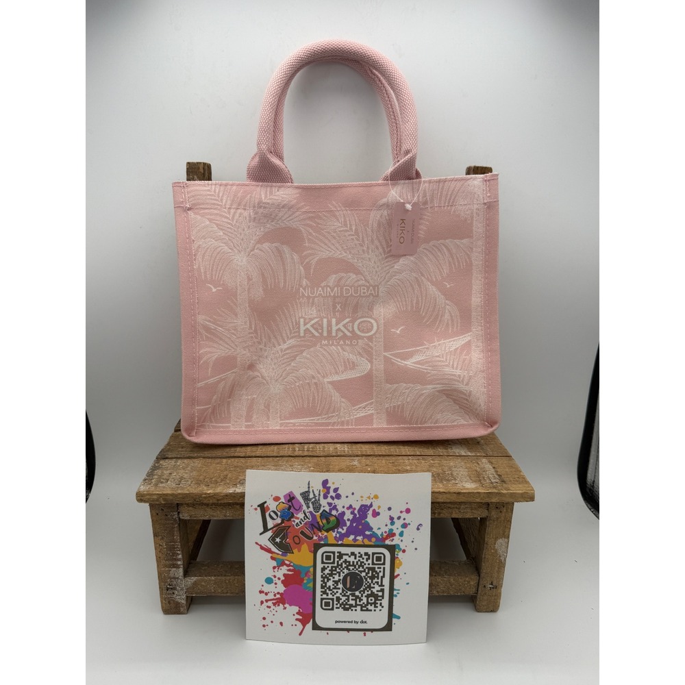 Nuaimi Dubai x KIKO Milano Pink Palm Tree Canvas Tote Bag New With Tags